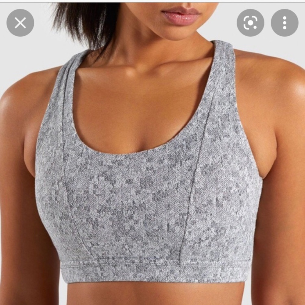 Gymshark fleur texture bra size small charcoal marl color